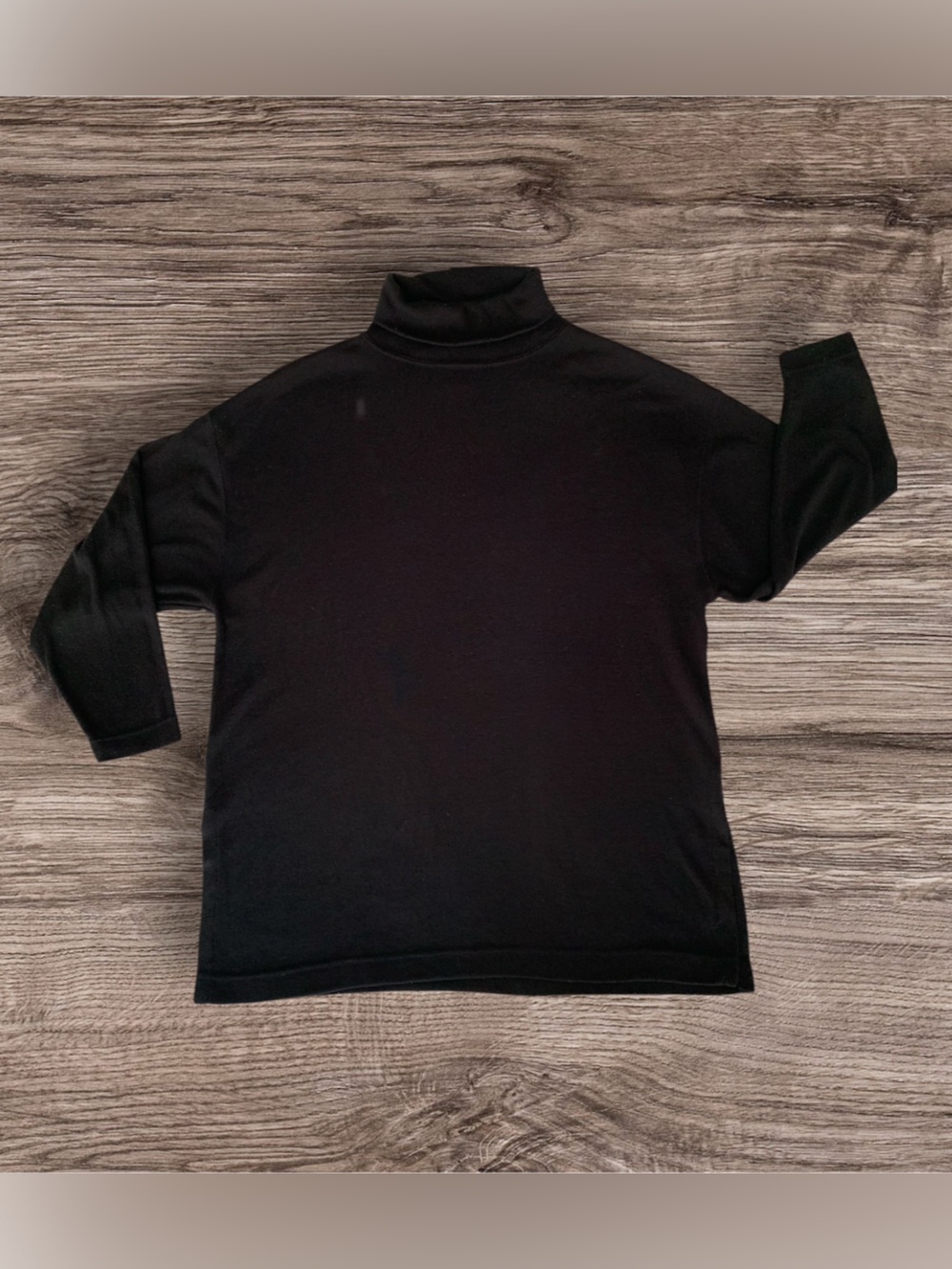 The Limited Vintage Black Knit Turtleneck 90s Side Slits Top Women's Size S